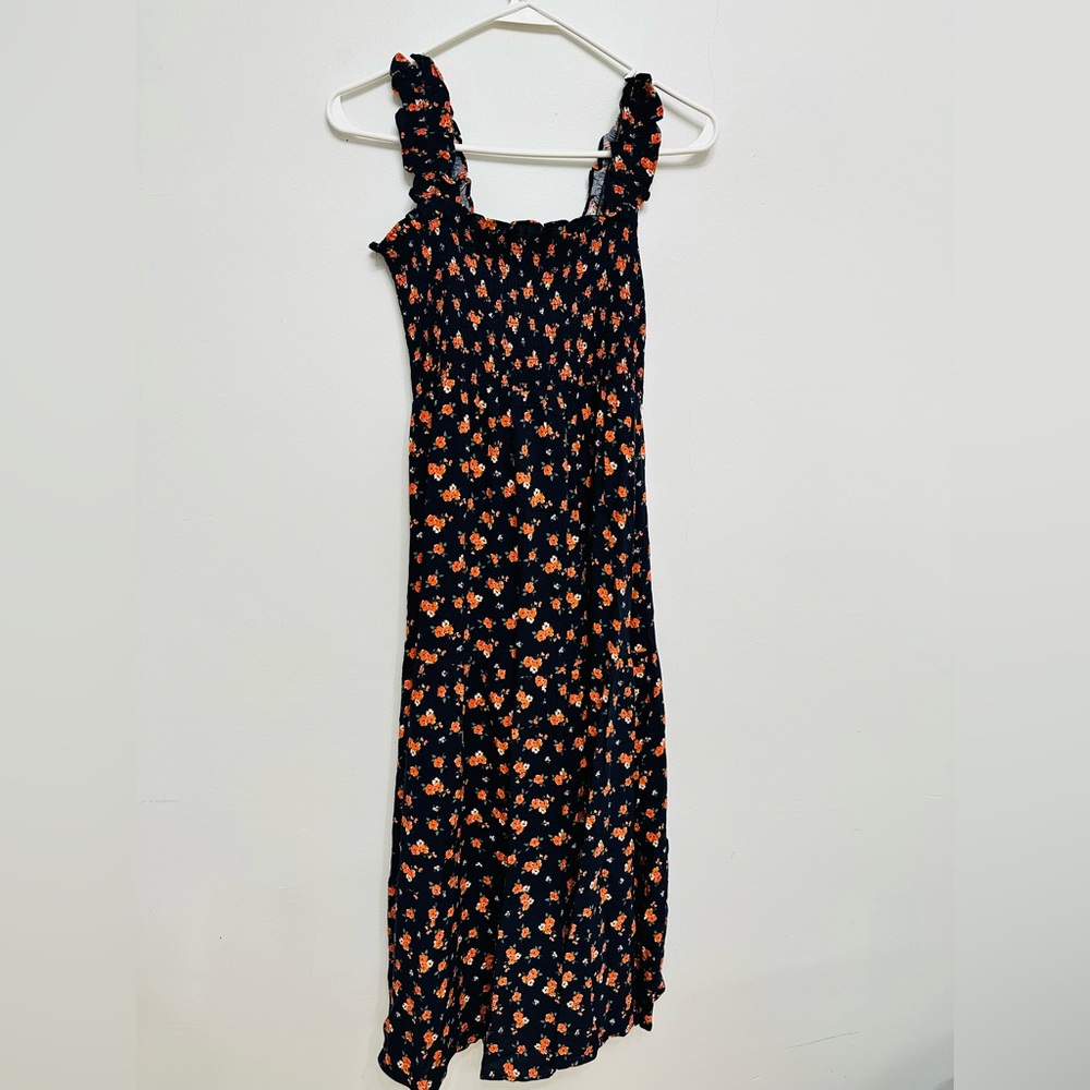 APRICOT Black Maxi Dress with Orange Floral Design - Picture 5 of 5